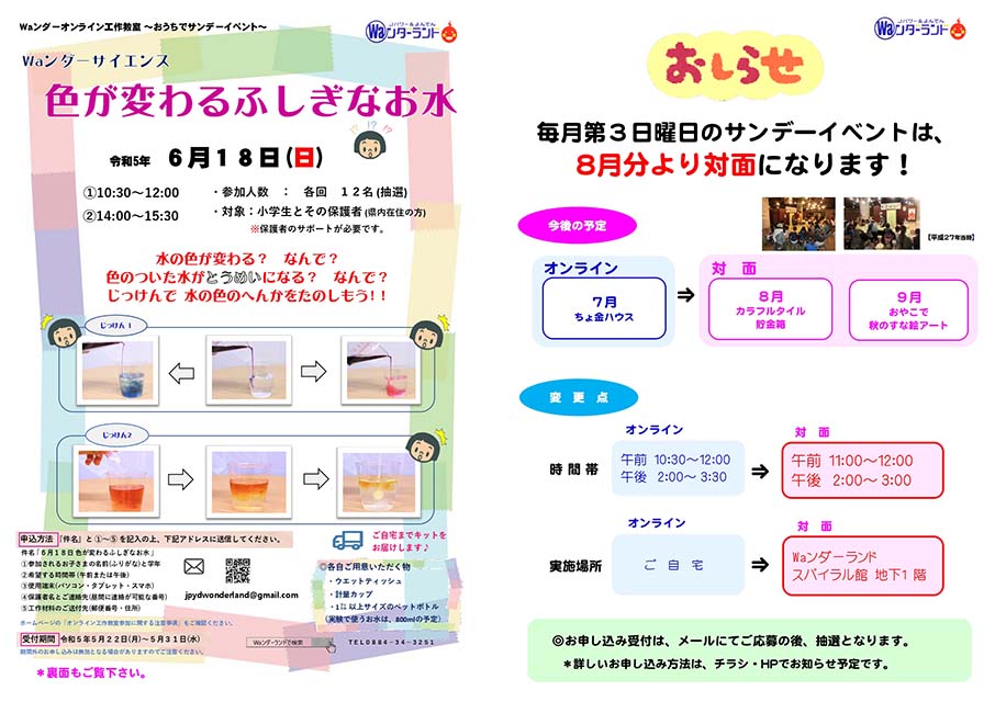 色が変わるふしぎなお水